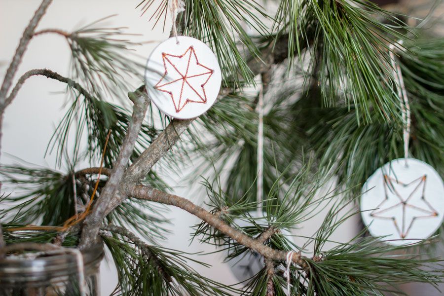 DIY embroidered clay Christmas hangers | LOOK WHAT I MADE ...