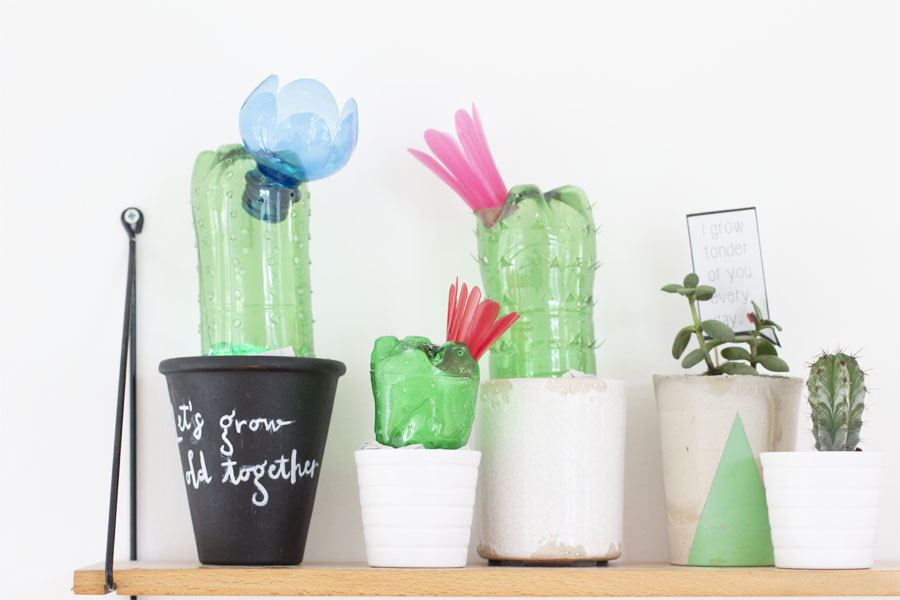 Upcycle plastic outlet bottles