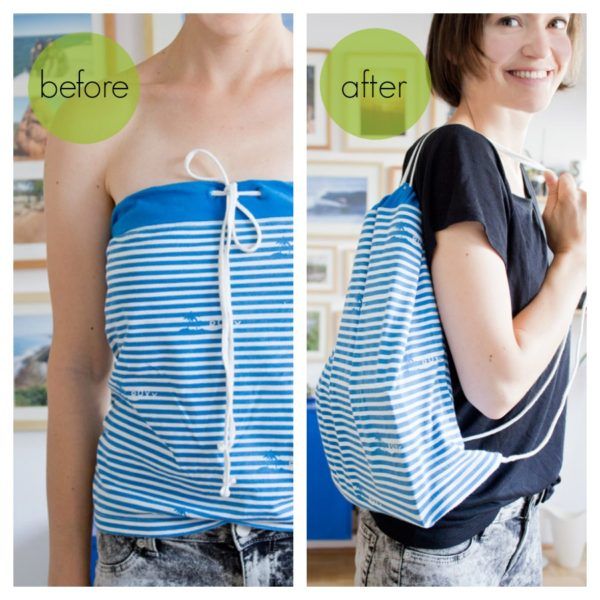 Refashion Tshirt to backpack DIY. LOOK WHAT I MADE