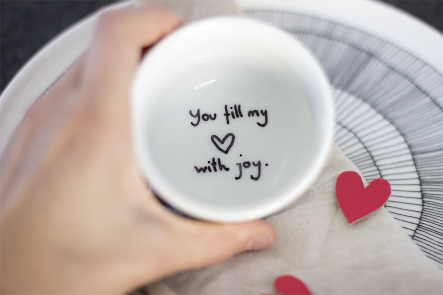 Surprise your Valentine with a hidden love message in a cup.