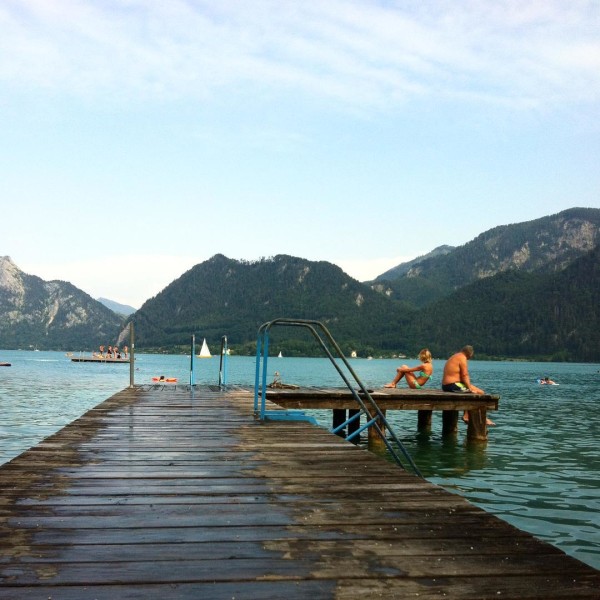 the attersee is one of the coldest lakes in austria and it did this justice today: even after a week of temperatures over 30 degrees it's very refreshing. #igersaustria #igersviennaontour #attersee #lake #summer