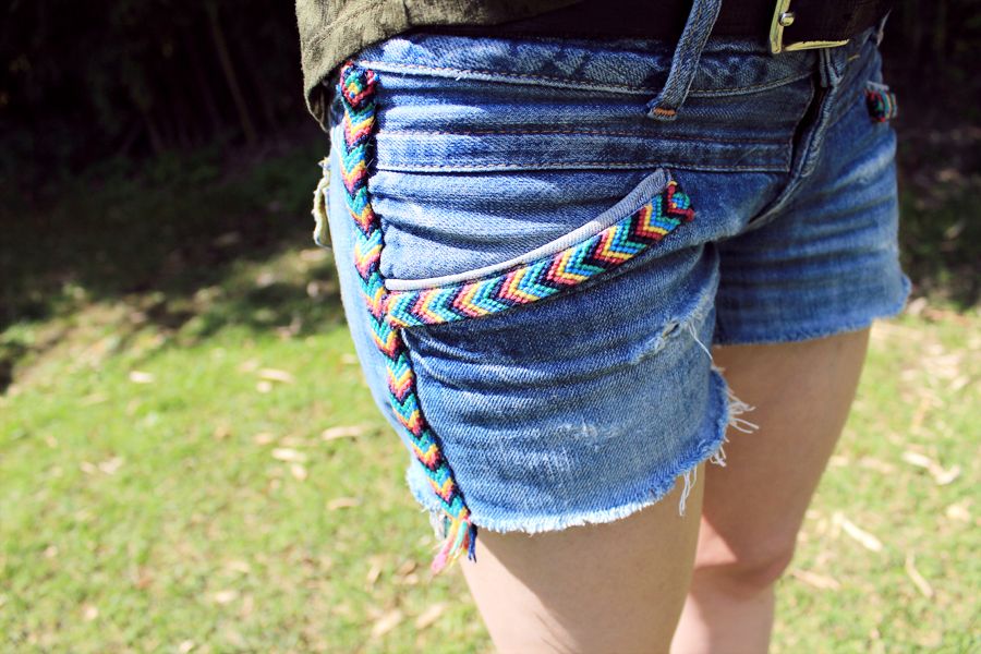 Denim DIY Lace Shorts Refashion Tutorial - Creative Fashion Blog