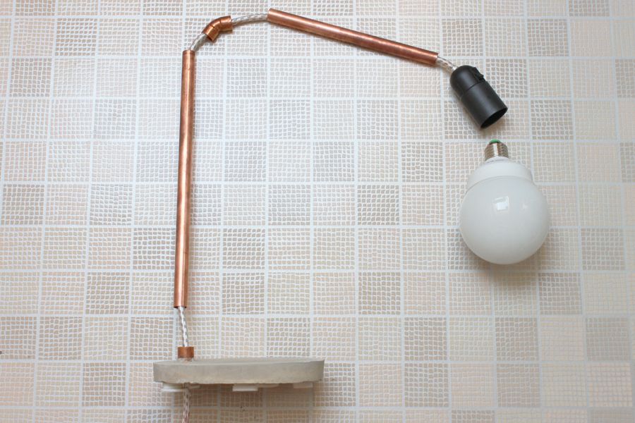 DIY copper concrete lamp