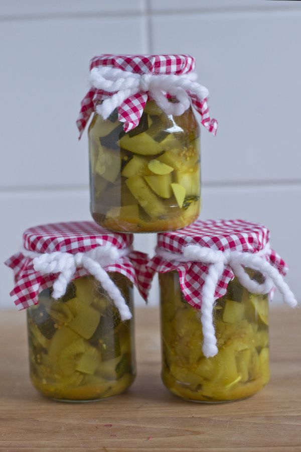 Sweet and sour zucchini pickle recipe. Look what I made