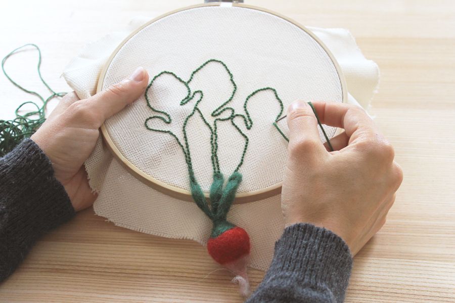 Embroidered and felted vegetable wall hangings DIY tutorial | LOOK WHAT I MADE ..