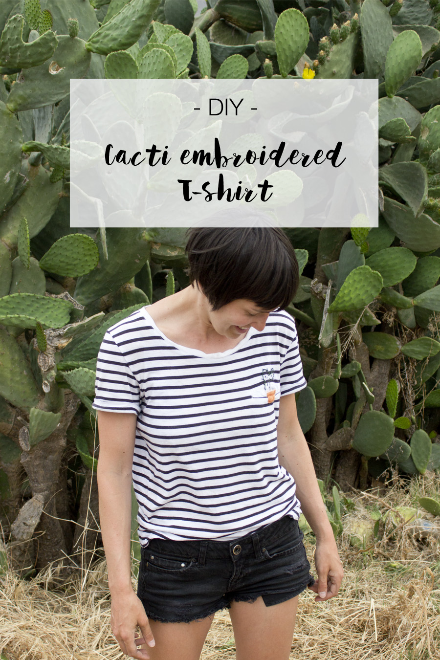 DIY cactus embroidered T-shirt | LOOK WHAT I MADE ...