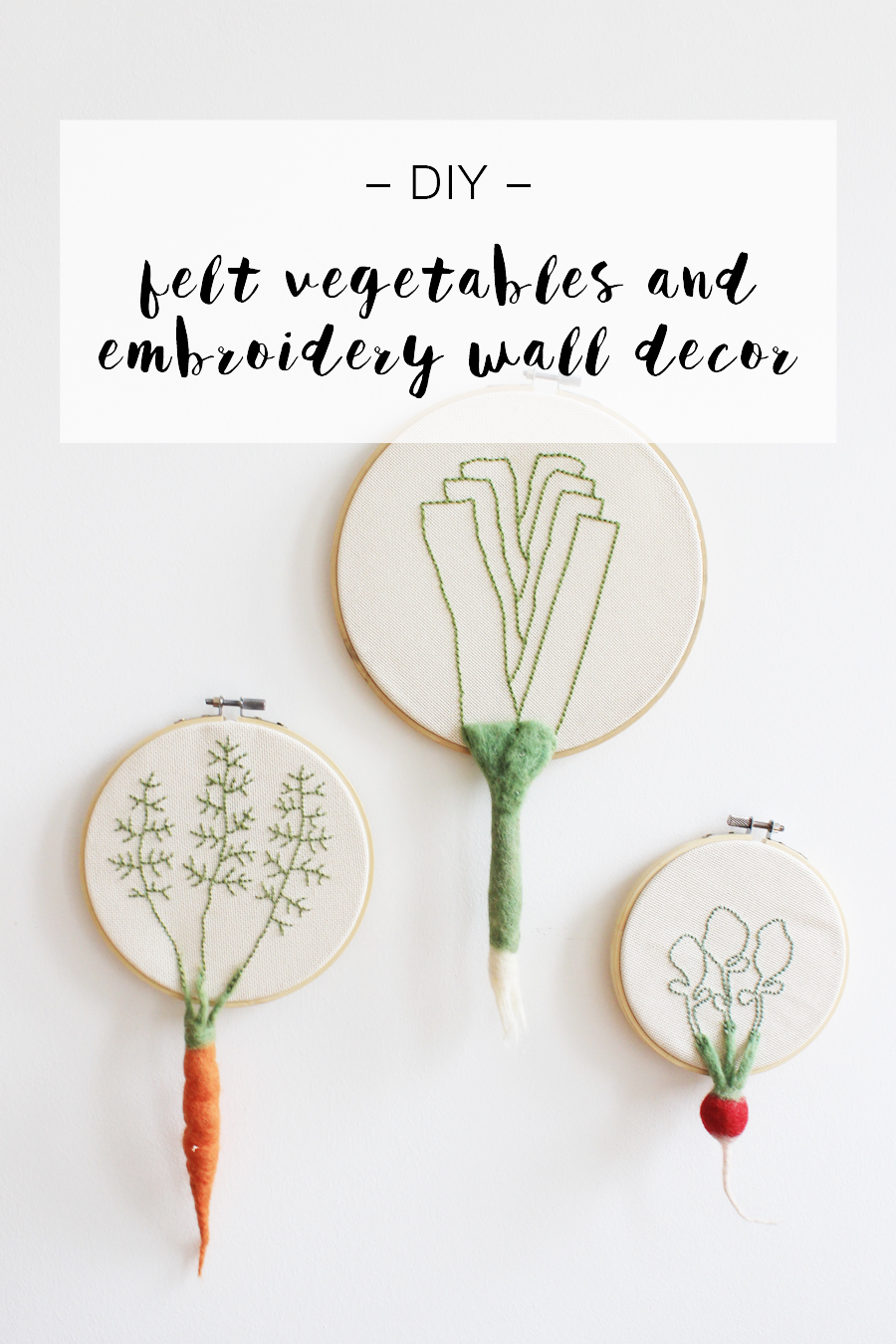 DIY felt vegetables and embroidery wall decor | LOOK WHAT I MADE ...