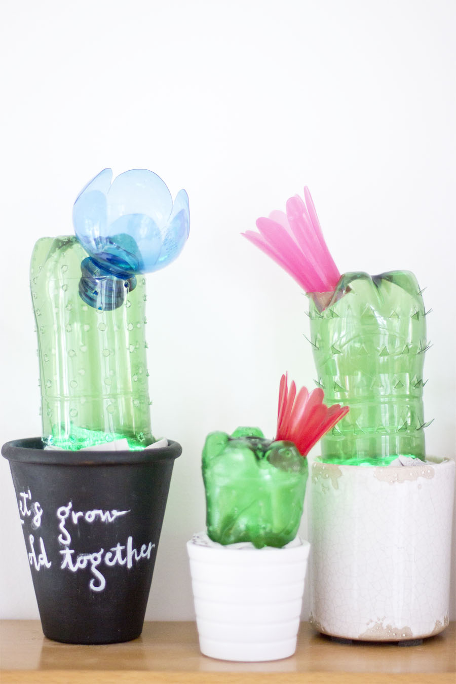 DIY upcycled plastic bottles cactus lights | LOOK WHAT I MADE ...