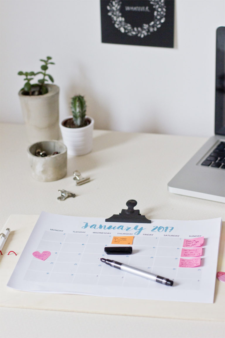 DIY monthly calendar for 2017 (+ free printable!) | LOOK WHAT I MADE ...