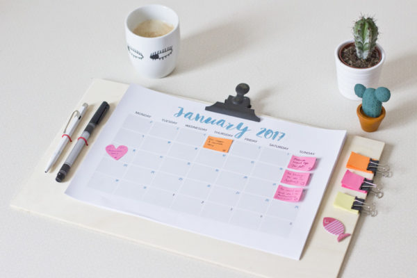 DIY monthly calendar for 2017 (+ free printable!) | LOOK WHAT I MADE ...