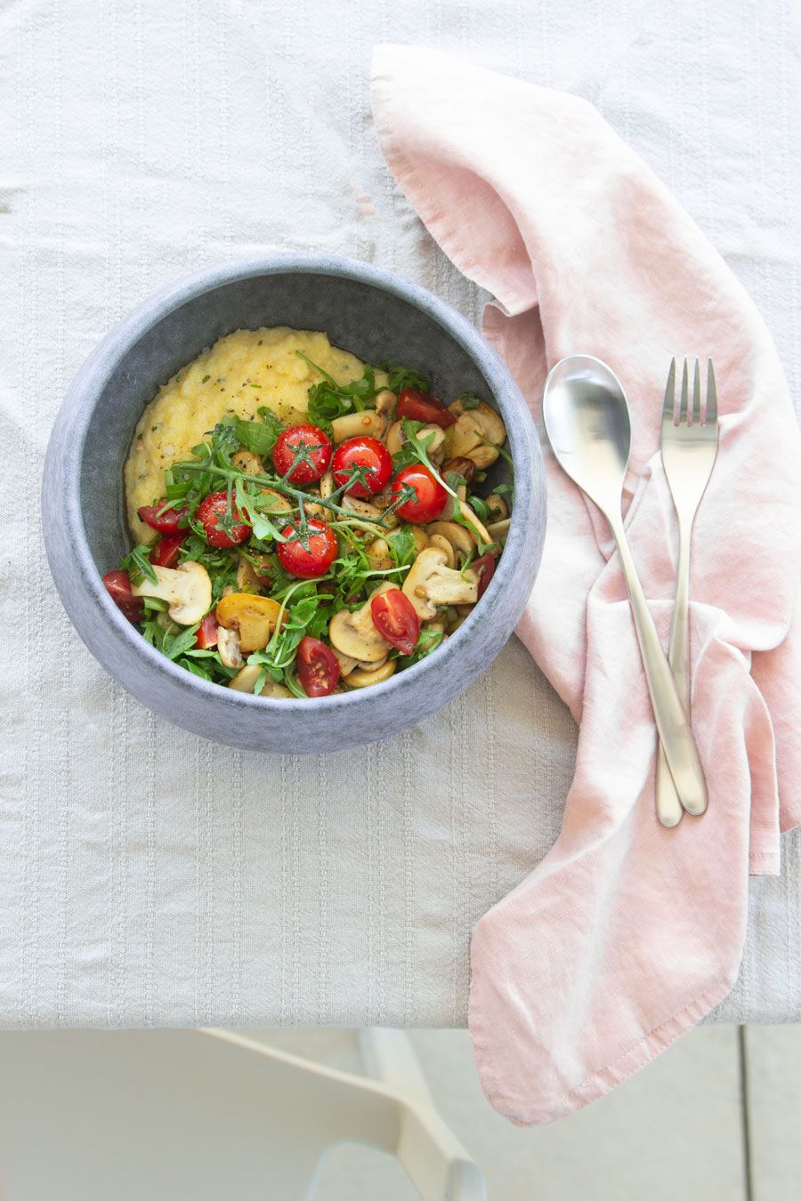 Home office lunch: Polenta with mushrooms and tomatoes | LOOK WHAT I MADE ...