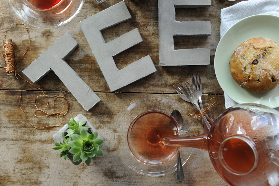 Tea setting with DIY cement letters | LOOK WHAT I MADE ...