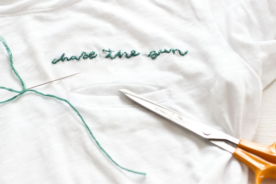 DIY Word Embroidered T-shirt