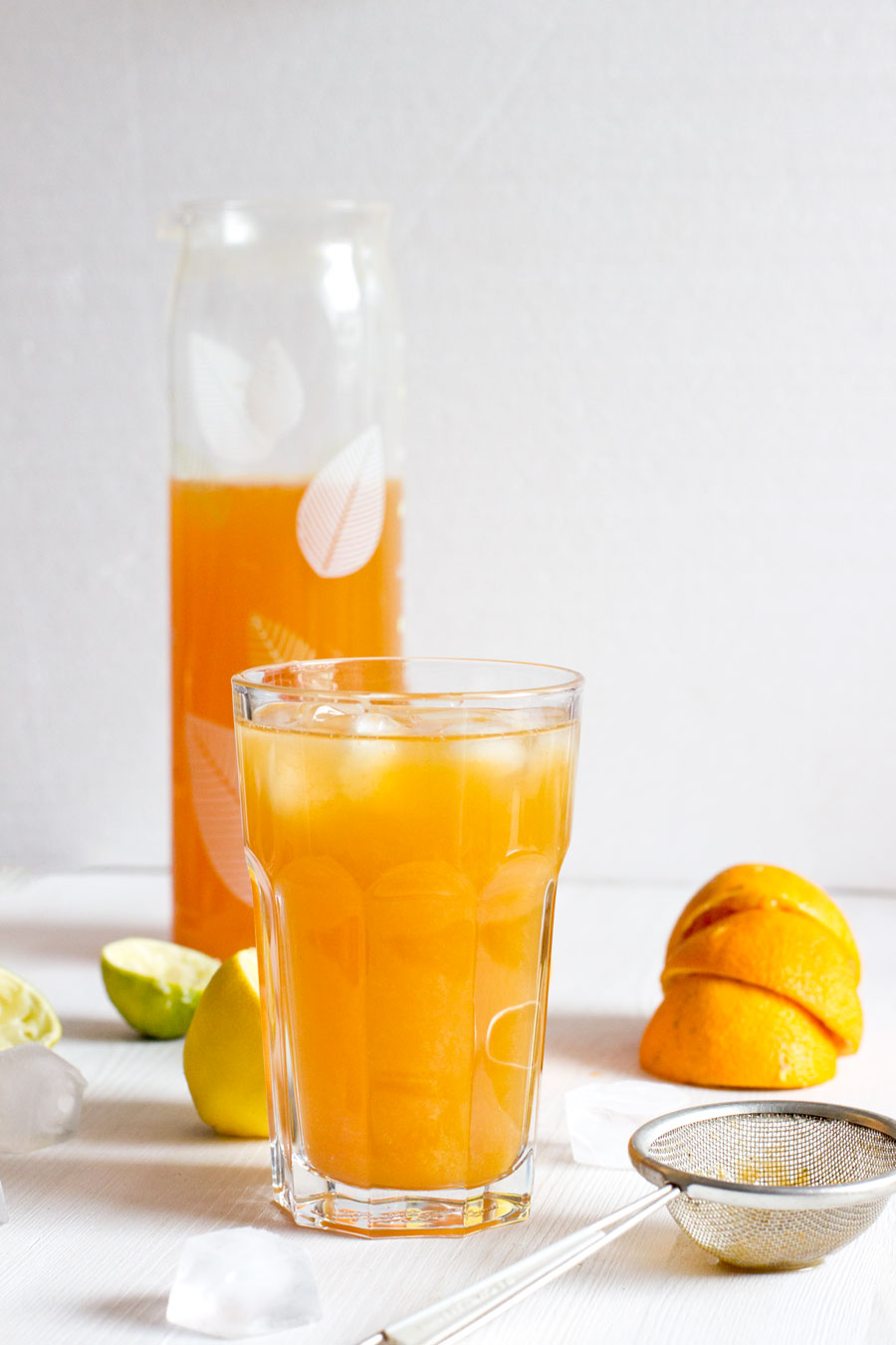 Fresh and healthy spiced citrus iced tea for hot summer days
