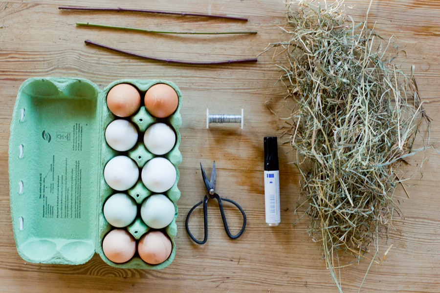 easter hay nest diy supplies