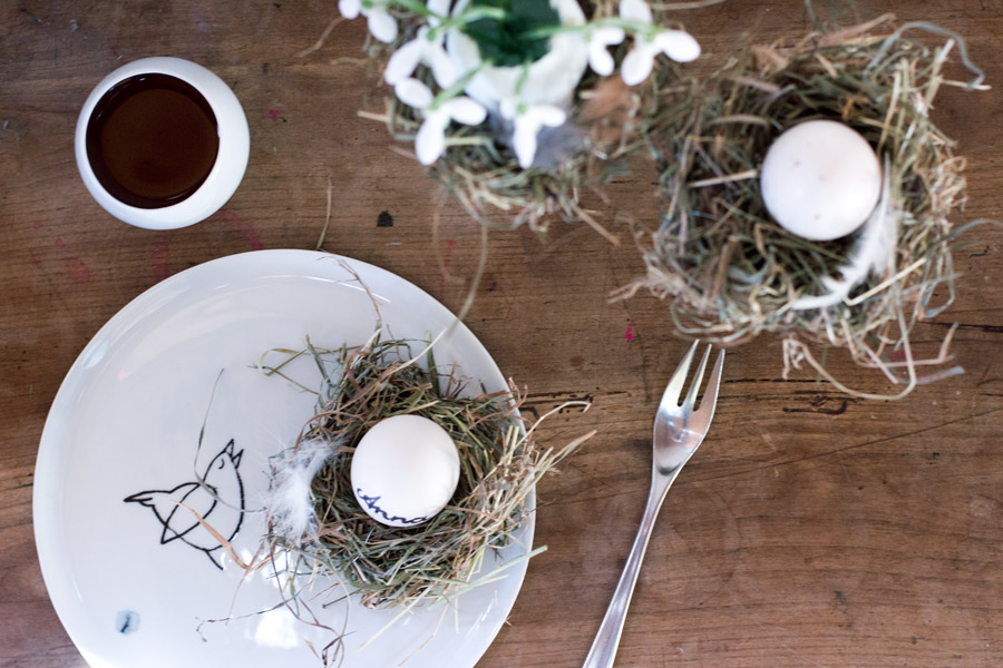 easter hens nest diy out of hay