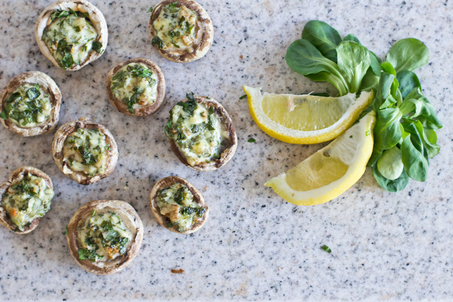 filled mushrooms with wild garlic cream cheese lunch recipe