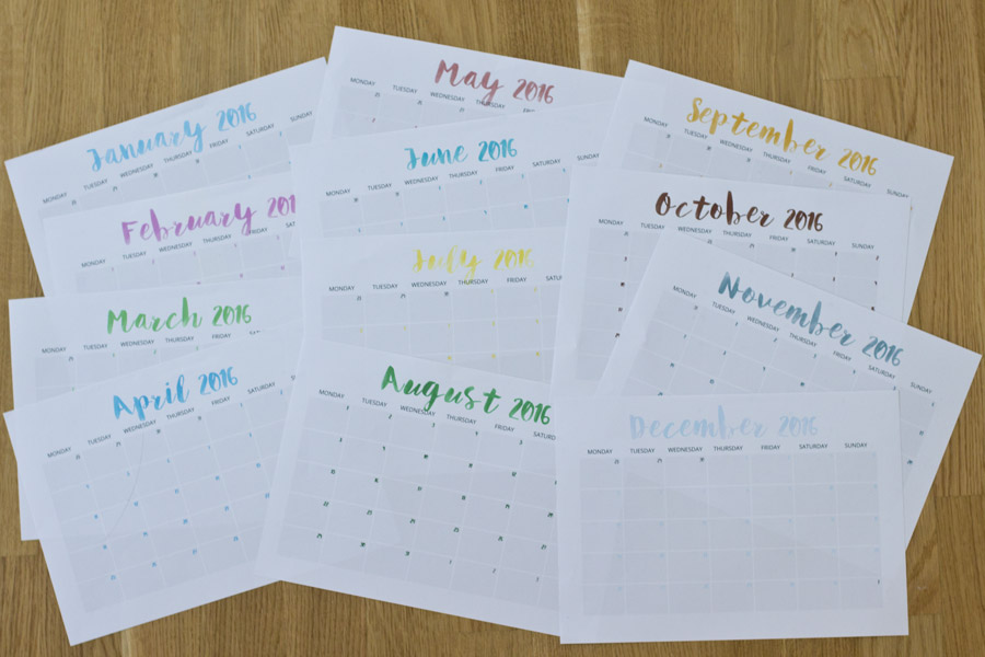 Download a free printable for a colorful monthly calendar 2016 | LOOK WHAT I MADE ...