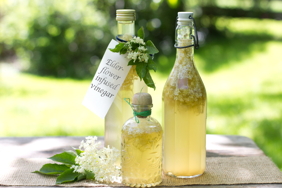 To take your summer salads to the next level, make this elderflower infused vinegar. Done in 10 mins and makes a great present from your kitchen as well!