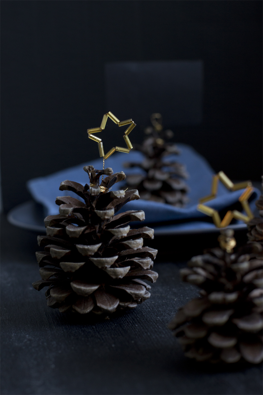 Golden star pine cone place cards DIY | LOOK WHAT I MADE ...