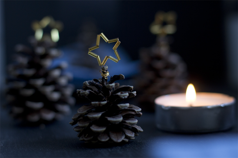 Golden star pine cone place cards DIY | LOOK WHAT I MADE ...