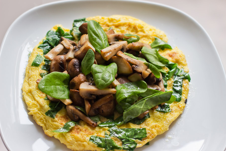 healthy lunch mushroom spinach omelette recipe