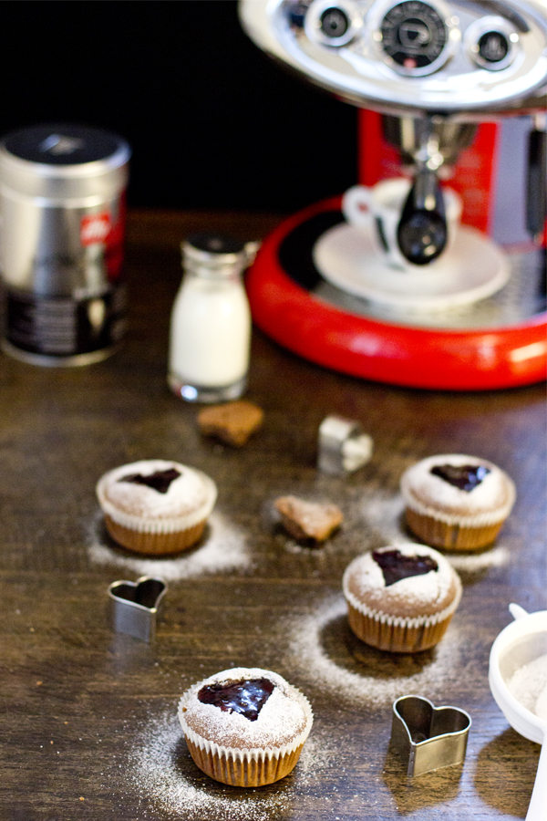 Coffee muffins with cherry filling for Valentine's Day | LOOK WHAT I MADE ...