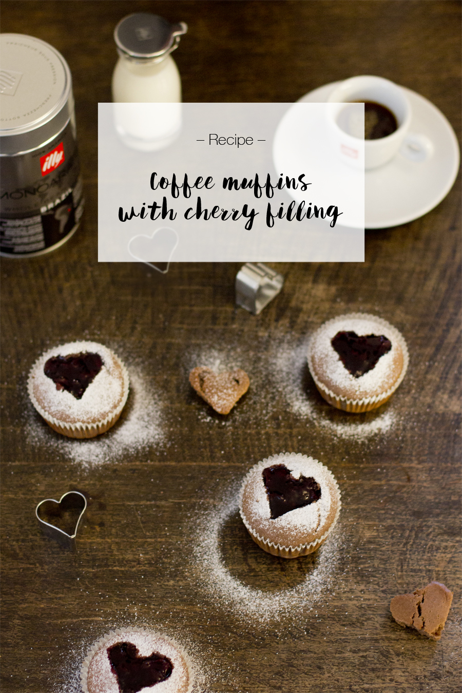 Coffee muffins with cherry filling for Valentine's Day | LOOK WHAT I MADE ...