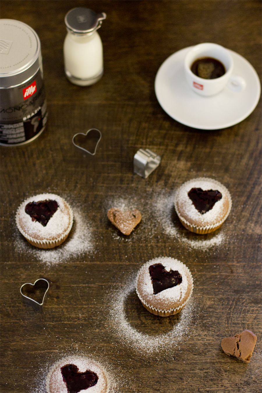 Coffee muffins with cherry filling for Valentine's Day | LOOK WHAT I MADE ...