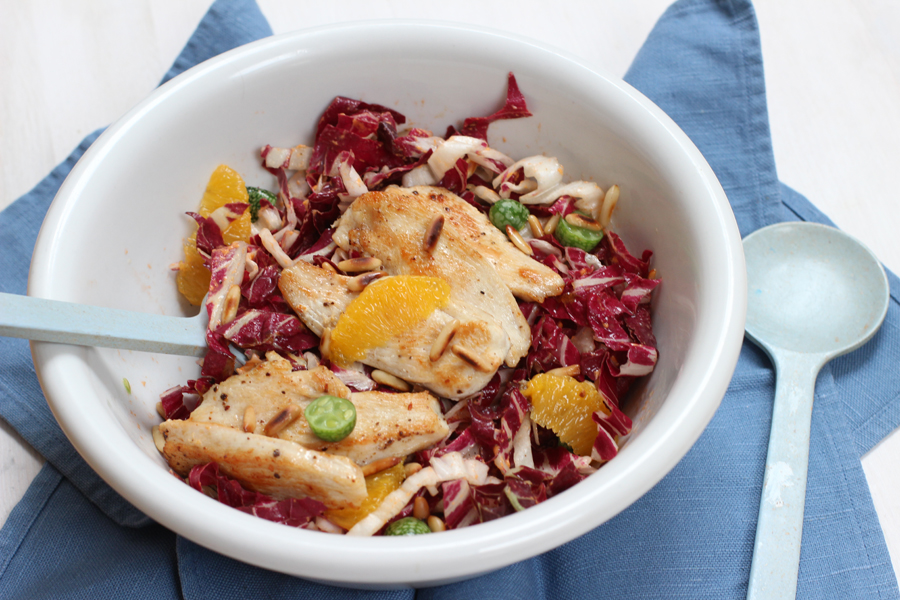 Home Office Lunch: Radicchio salad with chicken and oranges | LOOK WHAT I MADE ...