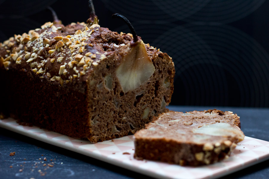 chocolate pear almond cake