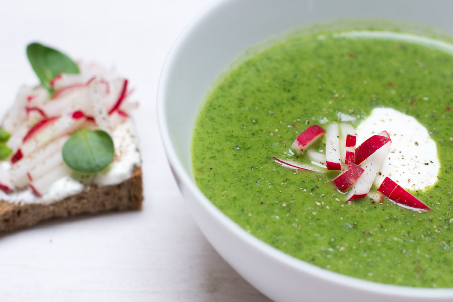 radish leaf soup as healthy lunch recipe