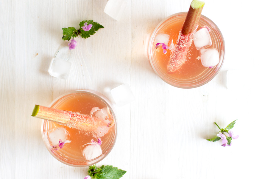 Rhubarb gin fizz cocktail recipe | Enjoy this cool and refreshing  cocktail on hot summer nights. Made in 5 mins and definitely a crowd-pleaser