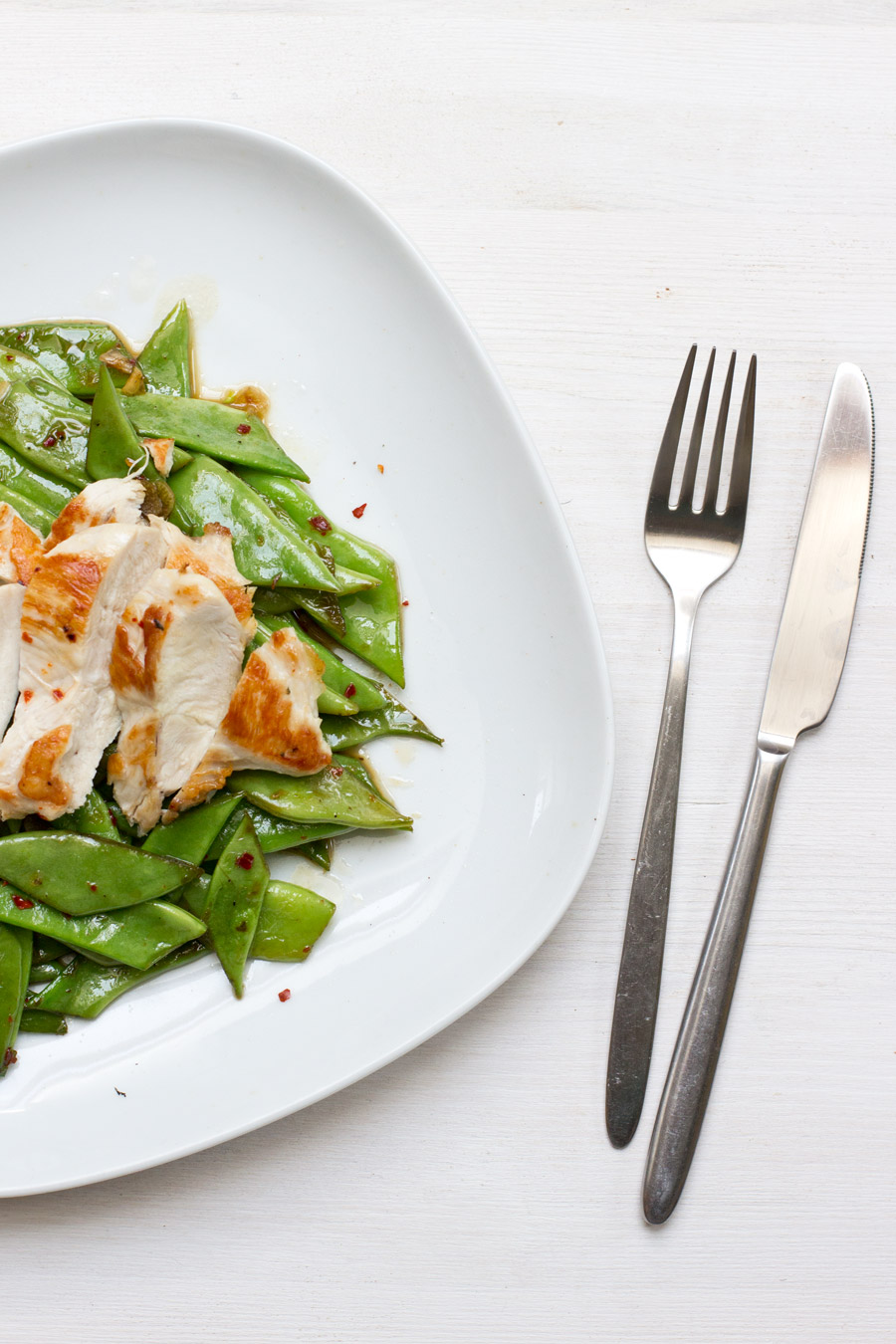 Quick (home) office lunch: roasted chicken with asian broad beans