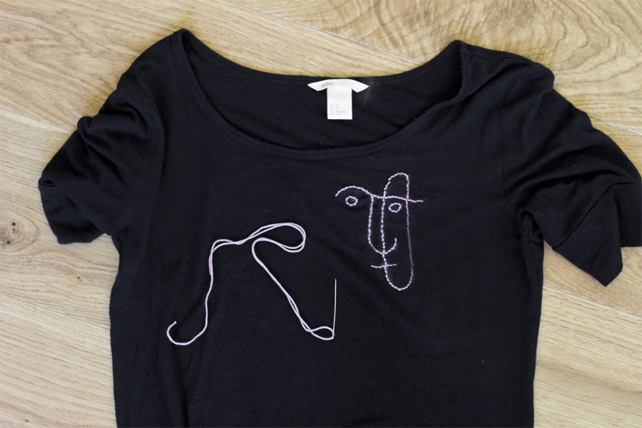 Embroidered T-shirt DIY (with inspiration from a graffiti)