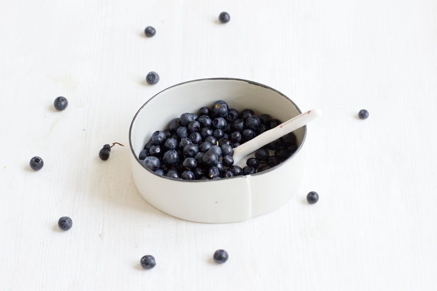 Wild blueberries in a bowl